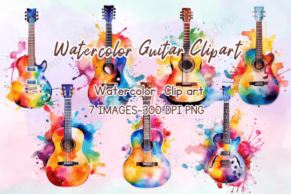 Download Watercolor Guitar Clipart - Watercolor guitar clipart Collection