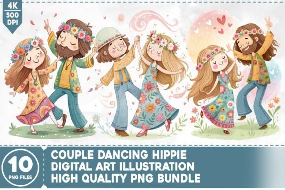 Download Couple Dancing Hippie PNG Bundle - Hippie png Collection