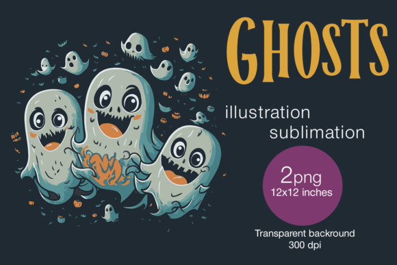 Download Ghosts Illustrations 2 PNG Sublimations - Illustrations Collection