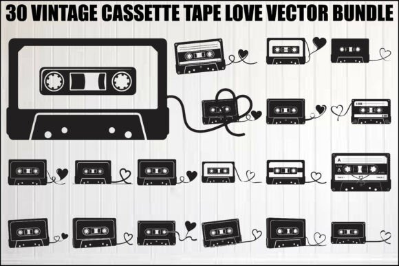 Download Vintage Cassette Tape Love Bundle - Premium Resources